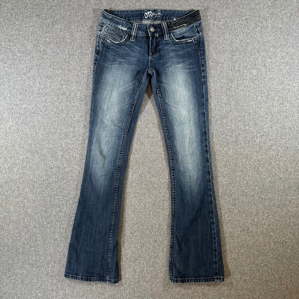 Miss Me Bootcut Jeans Womens 29 Dark Wash Rhinestone Cross Y2K JP4514A Denim